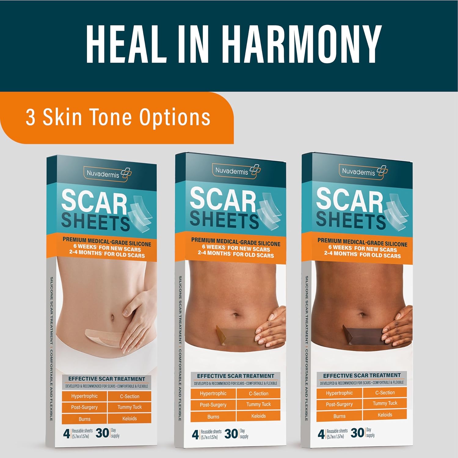 Silicone Scar Sheets - Light Skin Tone