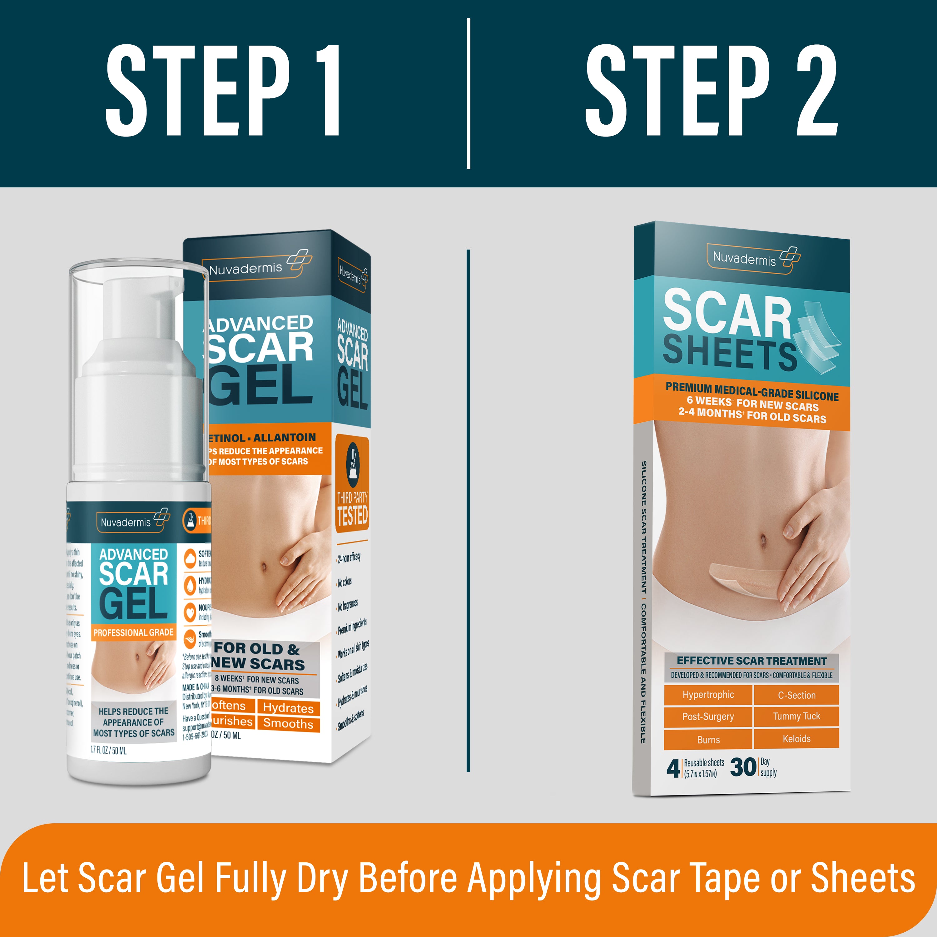 Scar Care Duo: Scar Sheets + Scar Gel