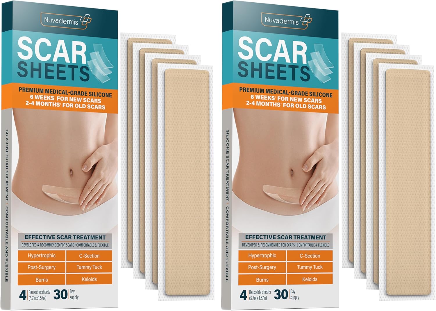 Silicone Scar Sheets - Light Skin Tone