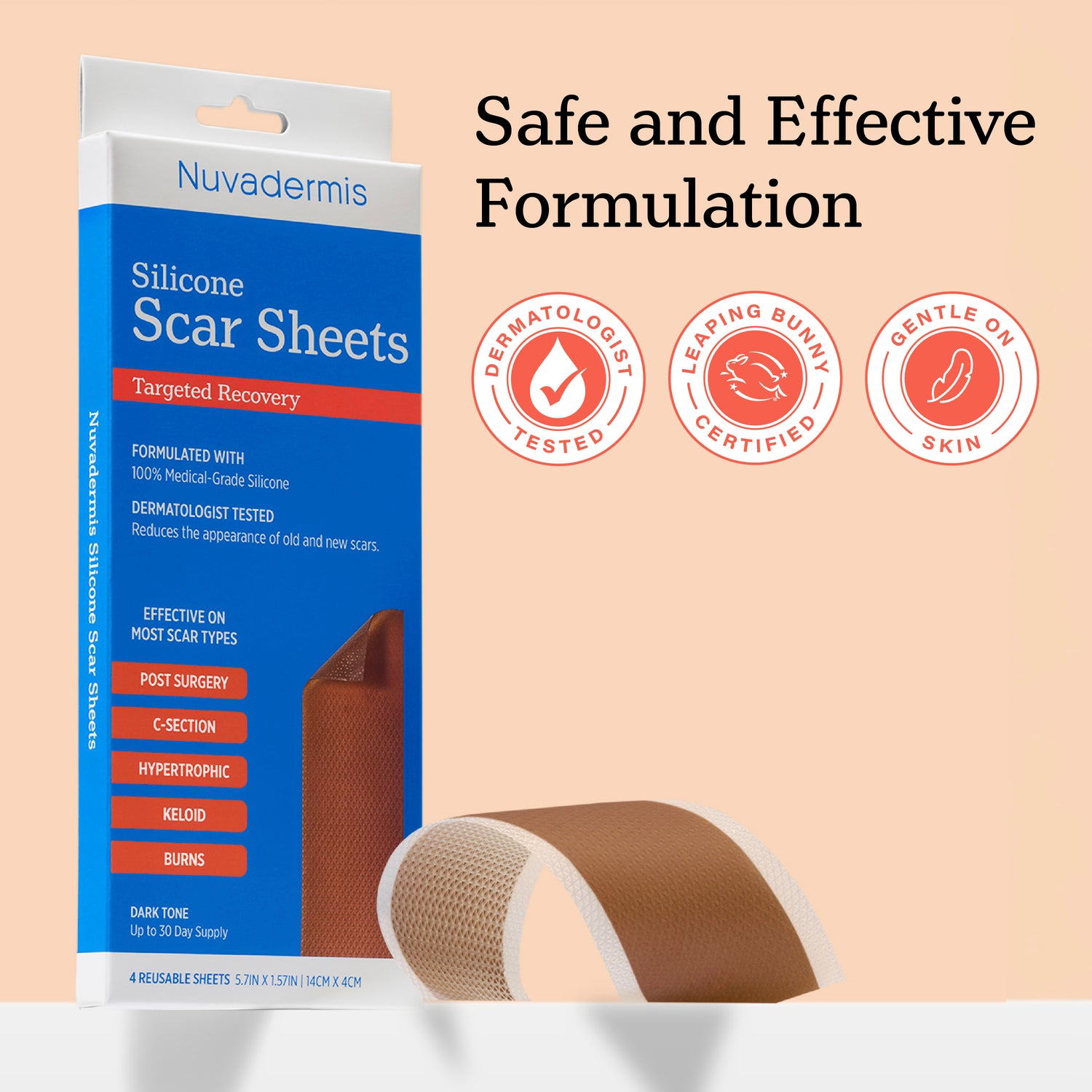 Silicone Scar Sheets - Dark Skin Tone