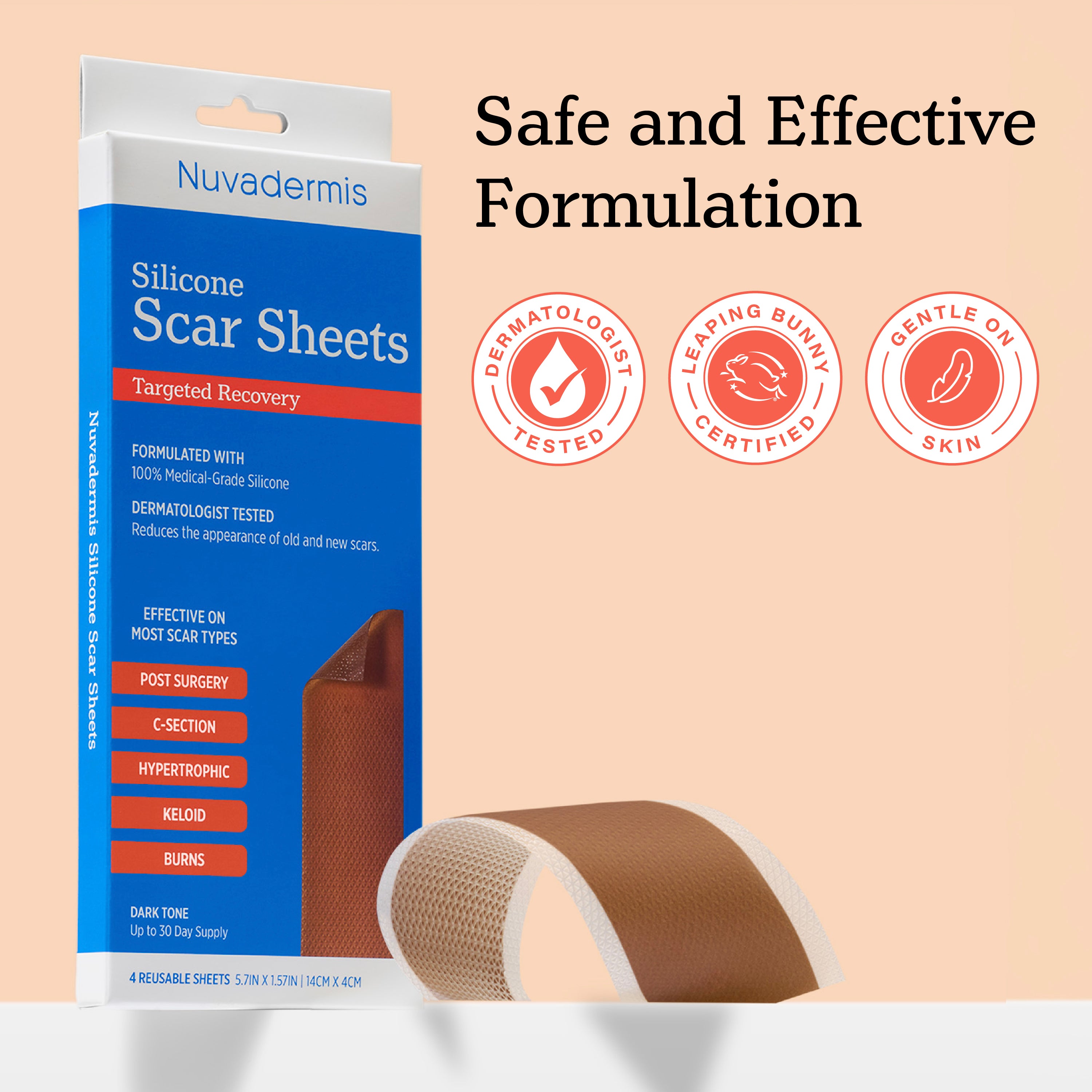 Silicone Scar Sheets - Dark Skin Tone