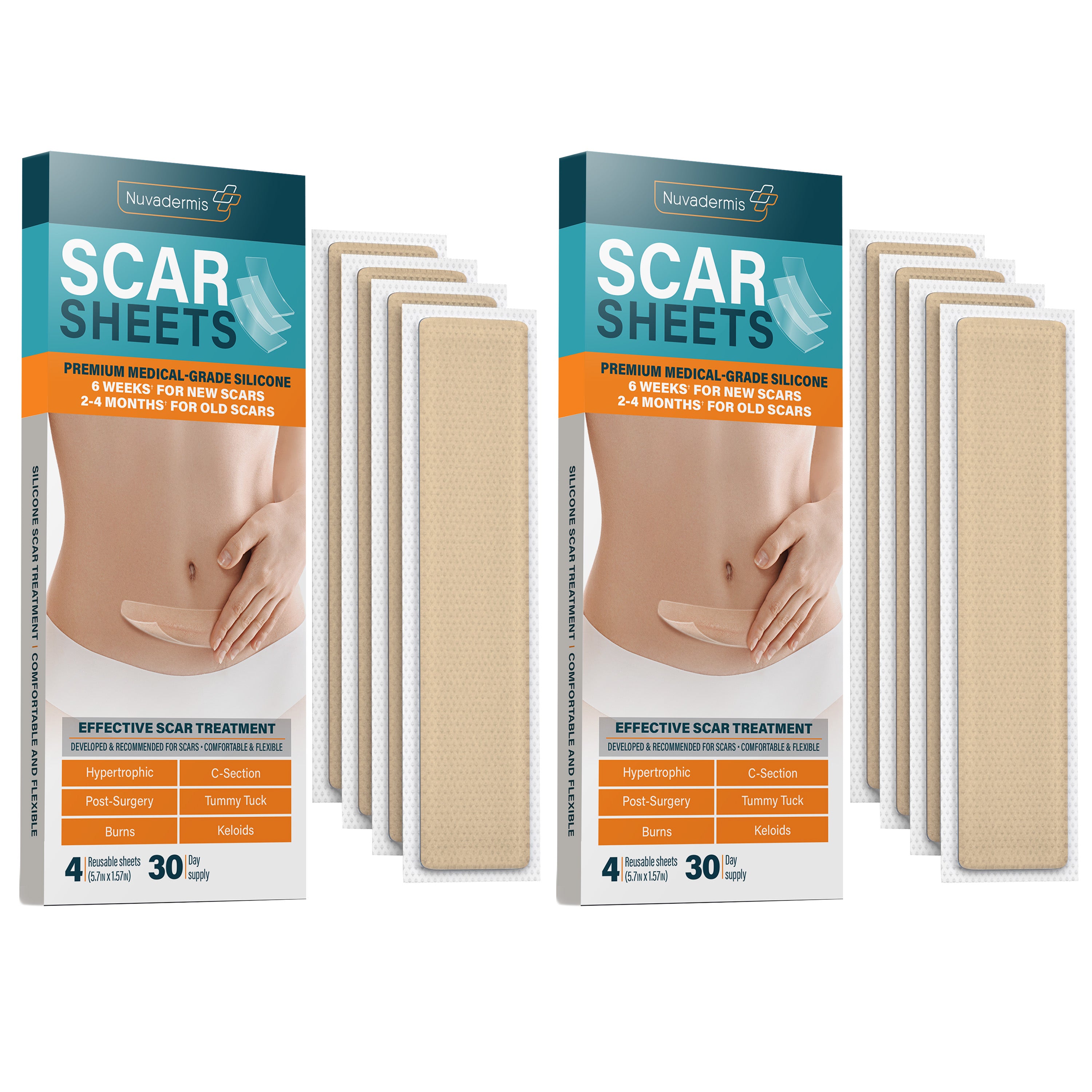 Silicone Scar Sheets - Light Skin Tone